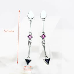 Multicolor Stone Geometric Drop Earrings Europe Style Karma Good Fine Jewelry Bohemia Gift For Women In 925 Sterling Silver
