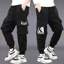 Children's Pants 2024 Boys' Spring Autumn Korean Edition Printed Letter Workwear Pants Middle aged Children's Sports Pants 3-12Y