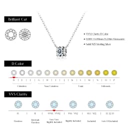 MODIAN Moissanite Pendant Necklace D Color 0.8CT Lab Diamond For Women Wedding Engagement 925 Sterling Silver Fine Jewelry Gift
