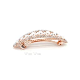 Women's White Hair Clip Korean Version Simulated Pearl Spring Hairpin Bow Hair Accessories Hollow Rhinestone Bride Headpiece