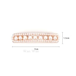 Women's White Hair Clip Korean Version Simulated Pearl Spring Hairpin Bow Hair Accessories Hollow Rhinestone Bride Headpiece