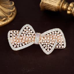 Women's White Hair Clip Korean Version Simulated Pearl Spring Hairpin Bow Hair Accessories Hollow Rhinestone Bride Headpiece