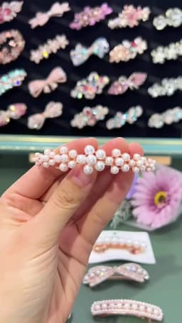 Women's White Hair Clip Korean Version Simulated Pearl Spring Hairpin Bow Hair Accessories Hollow Rhinestone Bride Headpiece