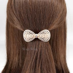 Women's White Hair Clip Korean Version Simulated Pearl Spring Hairpin Bow Hair Accessories Hollow Rhinestone Bride Headpiece