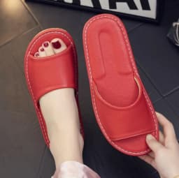 Genuine Leather Slippers Homes In Indoor Slipper Summer Open Toe Sandals Men Women Elderly Casual Slides Shoes