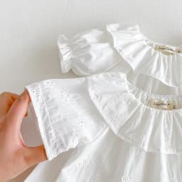 Baby Girl's Blouse Summer New Cotton Breathable Shirt Tops Clothing for Girls Versatile Ruffle Collar Short Sleeved T-shirt
