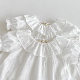 Baby Girl's Blouse Summer New Cotton Breathable Shirt Tops Clothing for Girls Versatile Ruffle Collar Short Sleeved T-shirt