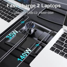 Ubigbuy 240W Car Charger PD 3.1 140W 100W PPS 45W Super Fast Charging USB C Car Phone Adapter for MacBook Pro iPhone 15 Samsung