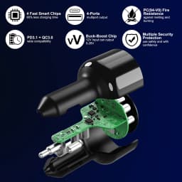 Ubigbuy 240W Car Charger PD 3.1 140W 100W PPS 45W Super Fast Charging USB C Car Phone Adapter for MacBook Pro iPhone 15 Samsung