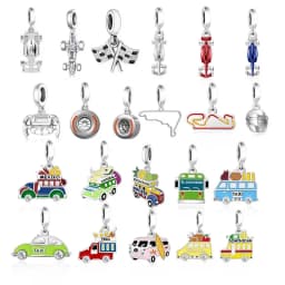 Fit Original Pan Charms Bracelet 925 Sterling Silver F1 Race Car Steering wheel Bead For Making Racing Enthusiast Berloqe