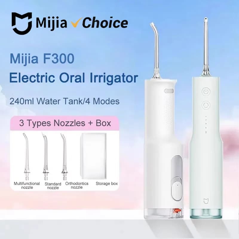 Mijia Electric Oral Irrigator F300 Dental Water Jet Portable Powerful Pick Flosser Teeth Whitening Cleaner Mouth Cleanner