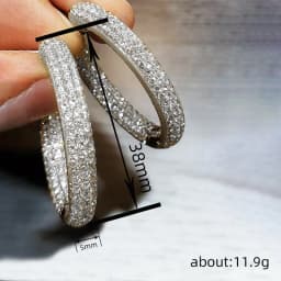 Huitan Full Bling Iced Out Big Circle Earrings for Women Brilliant Cubic Zirconia Hoop Earrings Luxury Trendy Female Jewelry New