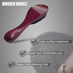 Gracemen 360 Wave Brush for Men Medium Stiffness Boar + Nylon Bristles Hair Beard Brush Multi Color Wood Handle Styling Comb