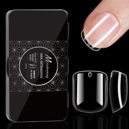 250pcs/box Transparent Seamless Fake Nail Soft Full Cover Trapezoidal Oval Almond Full Paste for Nail Decoration Tools