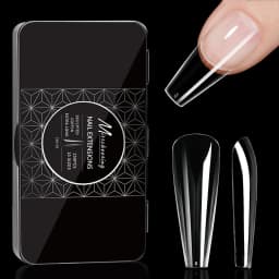 250pcs/box Transparent Seamless Fake Nail Soft Full Cover Trapezoidal Oval Almond Full Paste for Nail Decoration Tools