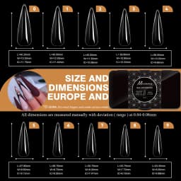 250pcs/box Transparent Seamless Fake Nail Soft Full Cover Trapezoidal Oval Almond Full Paste for Nail Decoration Tools