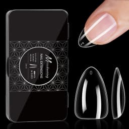 250pcs/box Transparent Seamless Fake Nail Soft Full Cover Trapezoidal Oval Almond Full Paste for Nail Decoration Tools