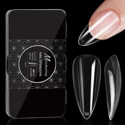 250pcs/box Transparent Seamless Fake Nail Soft Full Cover Trapezoidal Oval Almond Full Paste for Nail Decoration Tools