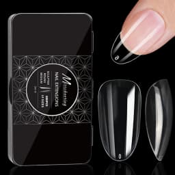 250pcs/box Transparent Seamless Fake Nail Soft Full Cover Trapezoidal Oval Almond Full Paste for Nail Decoration Tools