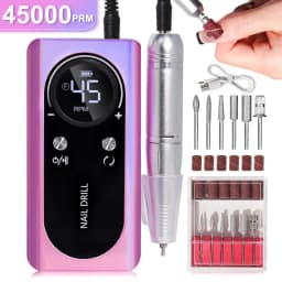 45000RPM Nail Drill Machine Portable Electric Nail File Machine Rechargeable Nail Lathe Nail Polish Gel Sander Nail Art Tools