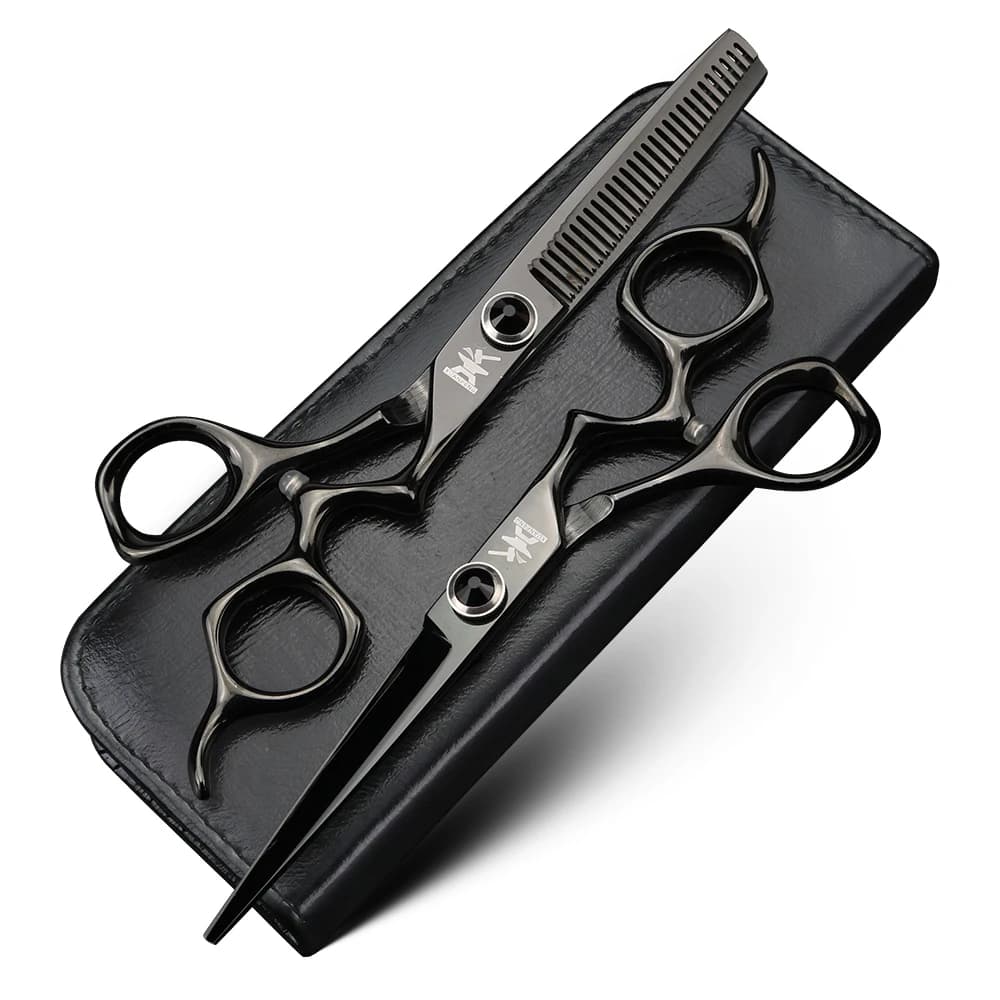XUANFENG Black Mirror Hair Scissors 6-inch JP440C Barber Cutting Scissors and Thinning Scissors Very Cool