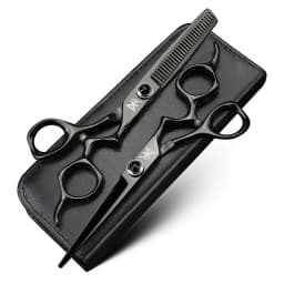 XUANFENG Black Mirror Hair Scissors 6-inch JP440C Barber Cutting Scissors and Thinning Scissors Very Cool