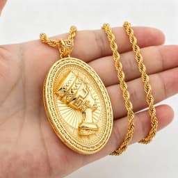 Africa Map Pendant Gold Color 60cm Necklaces for Women Men African Maps Jewelry High Quality Unique Elephants Leopards Jewellry