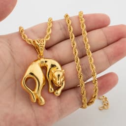 Africa Map Pendant Gold Color 60cm Necklaces for Women Men African Maps Jewelry High Quality Unique Elephants Leopards Jewellry