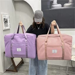 1pc Folding Travel Large Capacity Storage Bag Zipper Portable Sport Bag Versatile Gym Handbag Luggage Tote Carrying Bag S/M/L/XL