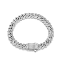 Wholesale 8Mm Hip Hop Jewelry 2 Rows Thin Cuban Link Chains Cubic Zirconia Iced Out Argenteous For Girl Cuban Necklaces Men