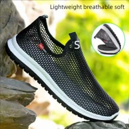 Men's breathable lightweight casual mesh sports shoes summer outdoor soft sole running shoes fashion walking shoes male sneakers