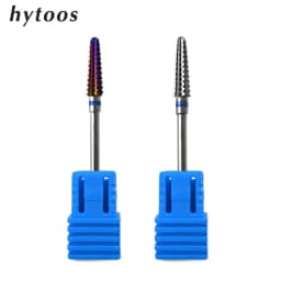 HYTOOS Cone Cuticle Clean Nail Bit 3/32" Carbide Nail Drill Bits Rotary Milling Cutters for Manicure Nails Accessories Tool