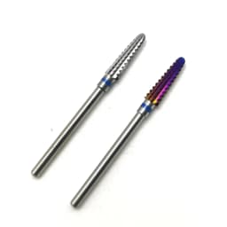 HYTOOS Cone Cuticle Clean Nail Bit 3/32" Carbide Nail Drill Bits Rotary Milling Cutters for Manicure Nails Accessories Tool
