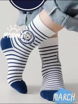 5 Pairs Baby Crew Socks Spring Autumn Cotton Socks Kids Boys Striped Socks Children's Sport Socks