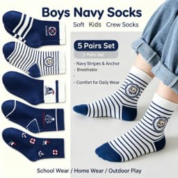5 Pairs Baby Crew Socks Spring Autumn Cotton Socks Kids Boys Striped Socks Children's Sport Socks