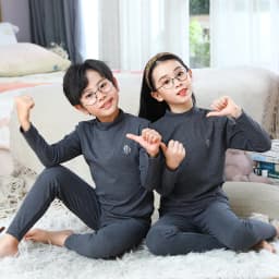2024 Children's Thermal Underwear Set Autumn Winter Thick Boy Girls Traceless New Baby Autumn Clothes Warm Soft Sleep Wear 3-14Y