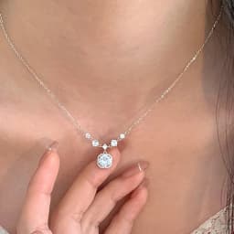 S925 Sterling Silver Zircon Pendants Necklaces For Girl Luxury CZ Fine Jewelry Gift Female Wedding Gift Free Shipping Wholesale