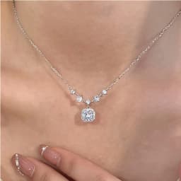 S925 Sterling Silver Zircon Pendants Necklaces For Girl Luxury CZ Fine Jewelry Gift Female Wedding Gift Free Shipping Wholesale