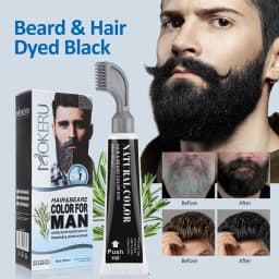 Natural Men's Black Beard Dye Shampoo 5 Minutes Fast Darken Hair Dye Cream Cover White Grey Permanent Beard Care Tint Cream