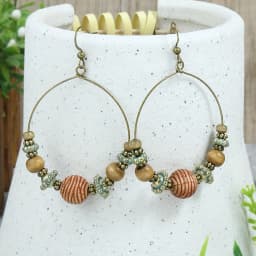 10 Pairs Brown Earrings Set Boho Jewelry Set Drop Dangle Earrings Tassel Wooden Beading Vintage Statement Earrings for Women