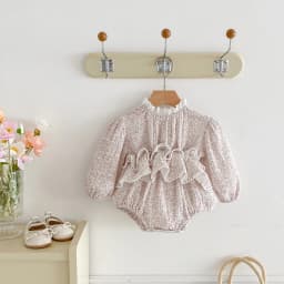 Sweet Newborn Baby Girls Double Layers Lace Romper Cozy Long Sleeve Tulle Baby Tutu Romper Dress for Toddler Girls Clothing 0-2Y