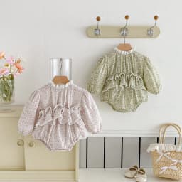 Sweet Newborn Baby Girls Double Layers Lace Romper Cozy Long Sleeve Tulle Baby Tutu Romper Dress for Toddler Girls Clothing 0-2Y