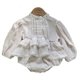 Sweet Newborn Baby Girls Double Layers Lace Romper Cozy Long Sleeve Tulle Baby Tutu Romper Dress for Toddler Girls Clothing 0-2Y