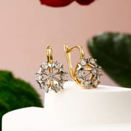 Inlays with hollow design earrings, earrings, copper plated 14K gold fashion jewelry ladies party wedding banquet set gift