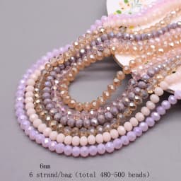 6mm Glass Beads Plating Color 6 Strands/bag 480pcs Rondelle Faceted Glass Beads Loose Spacer Beads For Jewelry Making DIY