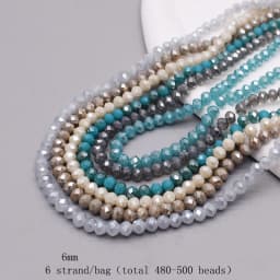 6mm Glass Beads Plating Color 6 Strands/bag 480pcs Rondelle Faceted Glass Beads Loose Spacer Beads For Jewelry Making DIY