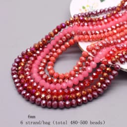 6mm Glass Beads Plating Color 6 Strands/bag 480pcs Rondelle Faceted Glass Beads Loose Spacer Beads For Jewelry Making DIY