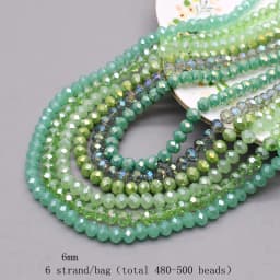 6mm Glass Beads Plating Color 6 Strands/bag 480pcs Rondelle Faceted Glass Beads Loose Spacer Beads For Jewelry Making DIY