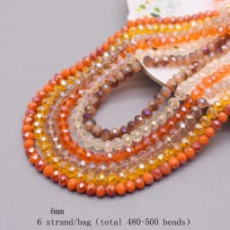 6mm Glass Beads Plating Color 6 Strands/bag 480pcs Rondelle Faceted Glass Beads Loose Spacer Beads For Jewelry Making DIY