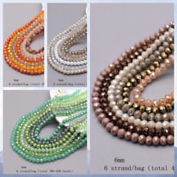 6mm Glass Beads Plating Color 6 Strands/bag 480pcs Rondelle Faceted Glass Beads Loose Spacer Beads For Jewelry Making DIY